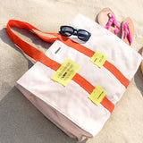 コットン 2WAY キャンバスバッグ / COTTON 2WAY CANVAS BAG-CREAM+ORANGE