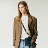 HALF STITCH BLAZER BROWN