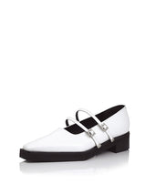 Ore two strap buckle loafer white
