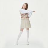 WAVE FLOWER JAQUARD KNIT VEST_BEIGE (6610817482870)