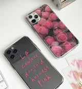ピンクローズアイフォンケース(ジェリーハード)/[jellhard case] pink rose