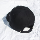 denim patchwork ball cap (washed black)
