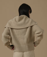 SAILOR COLLAR ZIP UP KNIT