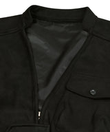 87-STAN025 [Vegan Suede] Multi-pocket Suede Best Black