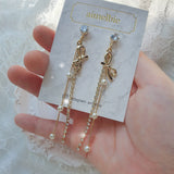 Ribbon and Crystal Drops Piercing - Gold