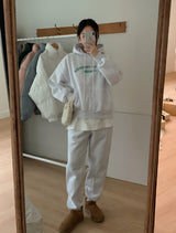 Daily Lettering Hoodie + Jogger Pants Set (3color)