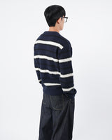 モヘアブラッシュストライプニット/mohair brush stripe knit 3color