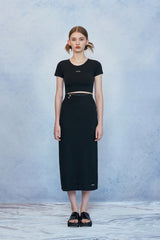 HIDE Logo Chain Crop Top (Black) (6570975035510)