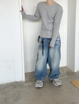 No.0648 slim waffle T (3color)