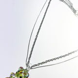 Two chain glass bear necklace (12color/random) (6685443850358)