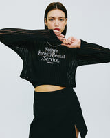 レンタルフォレストタイポニット/RENTAL FOREST TYPO KNIT-BLACK