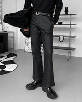 EN Coated Washing Bootcut Slim Pants