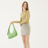 CROPPED SLIM CARDIGAN (GREEN) (6579703906422)