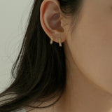 [single earring]14K gold one touch stripe earring (6679717183606)