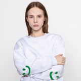 エルボードローイングスマイルクロップドスウェットシャツ / ELBOW Drawing Smile Cropped Sweatshirt