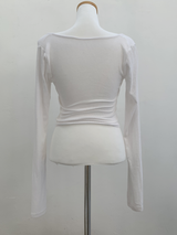 LuLu Button Slim Top (3color)