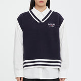 サイドボタンワイドベスト/SIDE BUTTON WIDE VEST_NAVY