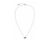 Mini Pleated Ribbon Necklace (Antique Silver)