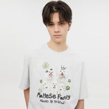 マルチーズファミリー半袖Tシャツ/Maltese family half sleeve tshirts