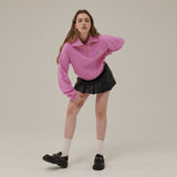 スモールロゴハーフジップアップスウェットシャツ / SMALL LOGO HALF ZIPUP SWEATSHIRT_PINK