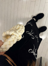 ショルダースリットリブクロップトップ