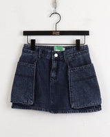オベットビッグポケットデニムミニスカート/Obet Big Pocket Denim Mini Skirt