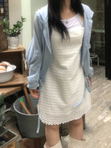 Layered Punching Mini Dress