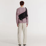 2-Buckle Biker Messenger Bag (Black)