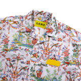 プリントリネンブレンドショートスリーブジャケット/[UNISEX] Printed Linen-Blend Short-Sleeved Jacket (Multicolor)