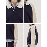 ラザストリングカラースウェットシャツ / Raza String Collar Sweatshirt (3color)