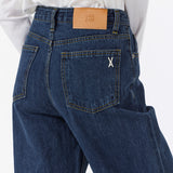 Womans Signature Stud Wide Fit Denim Pants Dark Indigo