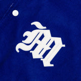 [UNISEX] Reversible Logo-Appliqued Cotton-Corduroy Bomber Jacket (Blue)