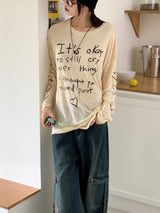 フリーダムレタリングボクシー長袖Tシャツ