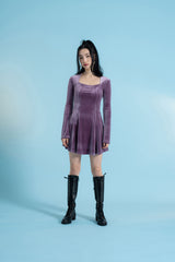 ロマンチックベルベットフレアドレス/Romantic Velvet Flare Dress (4397425623158)