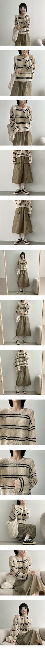 チークブックルストライプニット / Cheek Bookle Stripe Knit