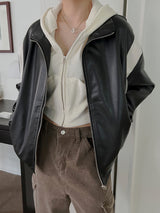カラー マッチング レザージャケット / color matching leather jacket