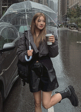 リバーシブルパッチクロップダックダウン