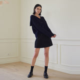 ワンタックミニスカート/ONE TUCK MINI SKIRTS (BLACK)