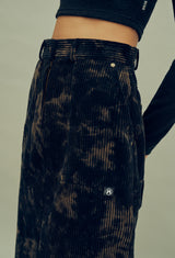ケミカルウォッシュ風コーデュロイスカート / HIDE Slit Long Skirt (4606125572214)