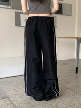 エベルサイドラインワイドロングツーウェイジョガーパンツ / Ebel sideline wide long two-way jogger pants