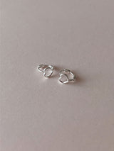 [92.5silver] line heart one-touch earrings (mini)