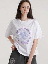 Women's Le Lis Relax Crop Tee WhitePurple(FCC2TS385W)