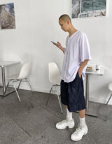 ワイドハーフストリングデニムショートパンツ / No.9607 Z wide half string denim SHORTS
