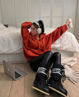 (×)(UNISEX) ラムス起毛フード