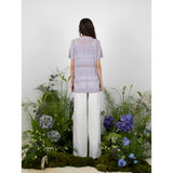 リネンストライプニットトップ / LINEN STRIPE KNIT TOP - PURPLE
