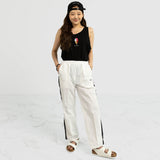 サイドメッシュナイロンパンツ / SIDE MESH NYLON PANTS-WHITE
