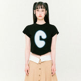 シンボルスカーフクロップド半袖Tシャツ