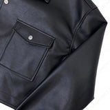 フレンチ レザー クロップジャケット / MO French Leather Cropped Jacket (2 colors)
