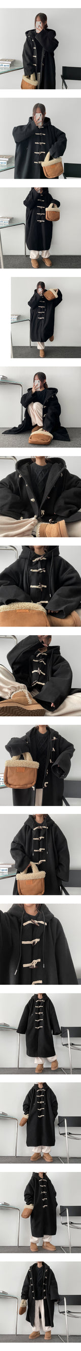 Steak Boxy Tteokbokki Hooded Long Coat