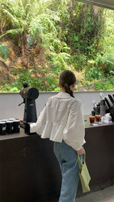 レースアップブラウス /  laceup white blouse